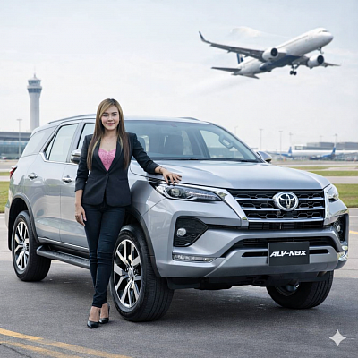 Taxi lady driver airport